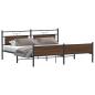 Preview: Metallbett ohne Matratze Braun Eichen-Optik 200x200 cm