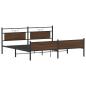 Preview: Metallbett ohne Matratze Braun Eichen-Optik 200x200 cm
