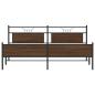 Preview: Metallbett ohne Matratze Braun Eichen-Optik 200x200 cm
