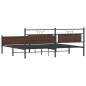 Preview: Metallbett ohne Matratze Braun Eichen-Optik 200x200 cm