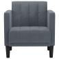 Preview: Sessel mit Armlehnen Dunkelgrau 53 cm Samt