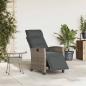 Preview: Gartensessel mit Beistelltisch Verstellbar Grau Poly Rattan