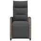Preview: Gartensessel mit Beistelltisch Verstellbar Grau Poly Rattan