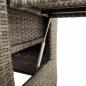 Preview: Gartensessel mit Beistelltisch Verstellbar Grau Poly Rattan