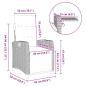 Preview: Gartensessel mit Beistelltisch Verstellbar Grau Poly Rattan