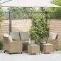 Preview: ARDEBO.de - 6-tlg. Garten-Sofagarnitur mit Kissen Beige Poly Rattan