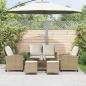 Preview: 6-tlg. Garten-Sofagarnitur mit Kissen Beige Poly Rattan