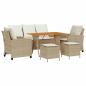 Preview: 6-tlg. Garten-Sofagarnitur mit Kissen Beige Poly Rattan