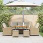 Preview: 6-tlg. Garten-Sofagarnitur mit Kissen Beige Poly Rattan