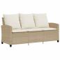 Preview: 6-tlg. Garten-Sofagarnitur mit Kissen Beige Poly Rattan