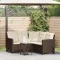 Preview: ARDEBO.de - Gartensofa in L-Form mit Tisch und Kissen Braun Poly Rattan
