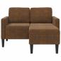 Preview: 2-Sitzer-Sofa mit Chaiselongue L-Form Braun 125 cm Kunstleder