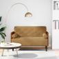 Preview: ARDEBO.de - Zweisitzer-Sofa mit Nackenrollen Braun 110 cm Samt
