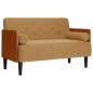 Preview: Zweisitzer-Sofa mit Nackenrollen Braun 110 cm Samt