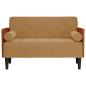 Preview: Zweisitzer-Sofa mit Nackenrollen Braun 110 cm Samt