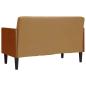 Preview: Zweisitzer-Sofa mit Nackenrollen Braun 110 cm Samt