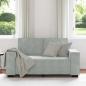 Preview: 2-Sitzer-Sofa Hellgrau 120 cm Samt