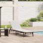 Preview: ARDEBO.de - Sonnenliege mit Auflage Braun Poly Rattan