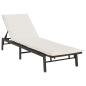 Preview: Sonnenliege mit Auflage Braun Poly Rattan