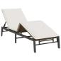 Preview: Sonnenliege mit Auflage Braun Poly Rattan