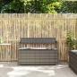 Preview: Gartenbank mit Stauraum und Kissen Grau Poly Rattan