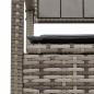 Preview: Gartenbank mit Stauraum und Kissen Grau Poly Rattan