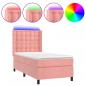 Preview: Boxspringbett mit Matratze & LED Rosa 80x200 cm Samt