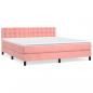 Preview: Boxspringbett mit Matratze Rosa 160x200 cm Samt