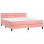 Preview: Boxspringbett mit Matratze Rosa 160x200 cm Samt