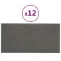 Preview: Wandpaneele 12 Stk. Dunkelgrau 30x15 cm Samt 0,54 m²