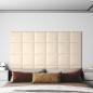 Preview: ARDEBO.de - Wandpaneele 12 Stk. Creme 30x30 cm Samt 1,08 m²