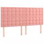 Preview: Boxspringbett mit Matratze & LED Rosa 160x200 cm Samt
