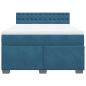 Preview: Boxspringbett mit Matratze Blau 160x200 cm Samt