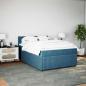 Preview: Boxspringbett mit Matratze Blau 160x200 cm Samt