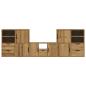 Preview: 5-tlg. Wohnwand mit Stauraum ODDA Massivholz Kiefer