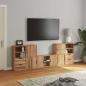 Preview: 5-tlg. Wohnwand mit Stauraum ODDA Massivholz Kiefer
