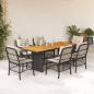 Preview: ARDEBO.de - 7-tlg. Garten-Essgruppe mit Kissen Schwarz Poly Rattan