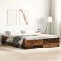 Preview: ARDEBO.de - Bettgestell ohne Matratze Altholz-Optik 150x200cm Holzwerkstoff