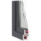Preview: Kellerfenster RISOR 110x60 cm Dreh Kipp DIN Rechts Anthrazit