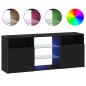 Preview: TV-Schrank mit LED-Leuchten Schwarz Eichen-Optik 120x30x50 cm