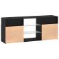 Preview: TV-Schrank mit LED-Leuchten Schwarz Eichen-Optik 120x30x50 cm