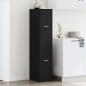 Preview: ARDEBO.de - Apothekerschrank Schwarz Eichen-Optik 30x41x144,5 cm