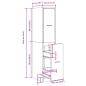Preview: Apothekerschrank Schwarz Eichen-Optik 30x41x144,5 cm