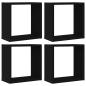 Preview: Würfel-Wandregale 4 Stk. Schwarz Eichen-Optik 30x15x30 cm