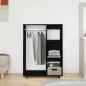 Preview: Kleiderschrank Schwarz Eichen-Optik 80x40x110 cm Holzwerkstoff
