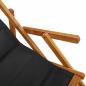 Preview: Strandstuhl mit Armlehnen Klappbar Schwarz Akazie Textilene
