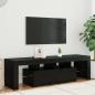 Preview: ARDEBO.de - TV-Schrank mit LED-Leuchten Schwarz Eichen-Optik 140x36,5x40 cm