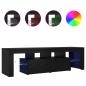Preview: TV-Schrank mit LED-Leuchten Schwarz Eichen-Optik 140x36,5x40 cm