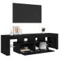 Preview: TV-Schrank mit LED-Leuchten Schwarz Eichen-Optik 140x36,5x40 cm