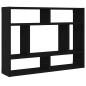 Preview: Wandregal Schwarz Eichen-Optik 75x16x55 cm Holzwerkstoff